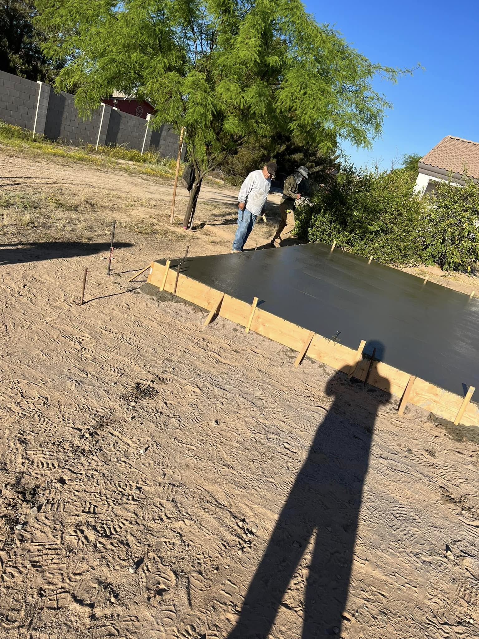 Concrete pouring and finishing work on a residential project in Payson, AZ